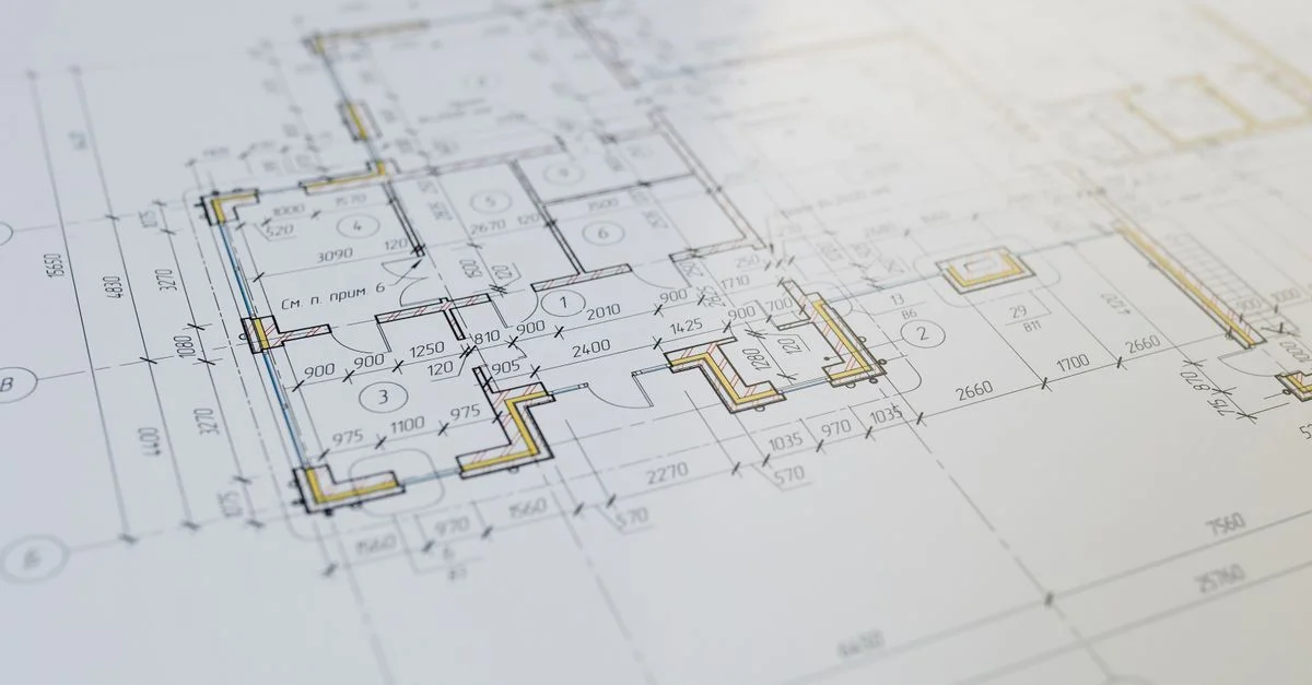 Gros plan haute résolution d'un plan architectural mettant en avant les détails de conception.
